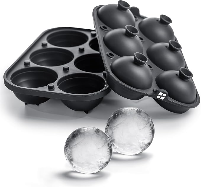 Ice Cube Molds – Large Silicone Ice & Sphere Mold Combo by glacio