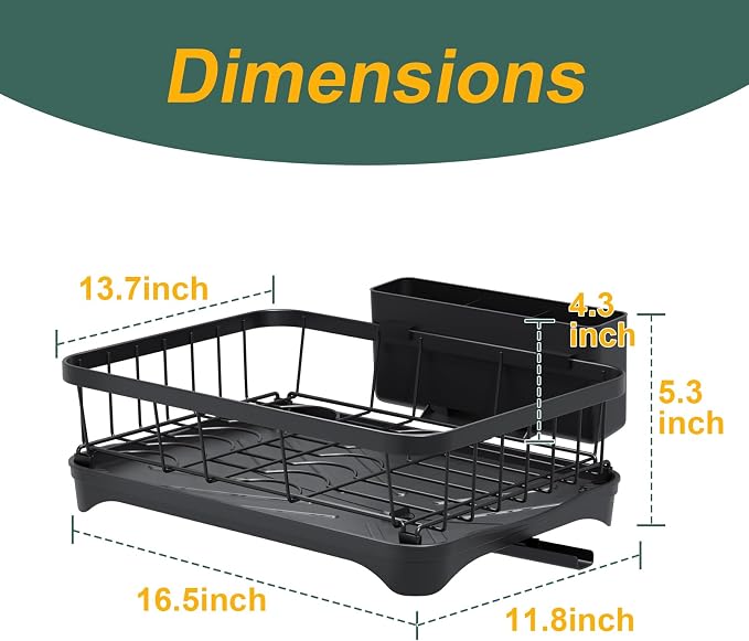 LIYI Dish Drying Rack, Adjustable Spout Design, Kitchen Dish Racks, Made of - Image 7