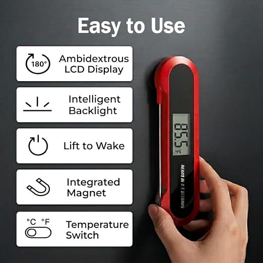 Professional 3X Faster 0.5sec Instant Read Meat Thermometer Digital, High - Image 5