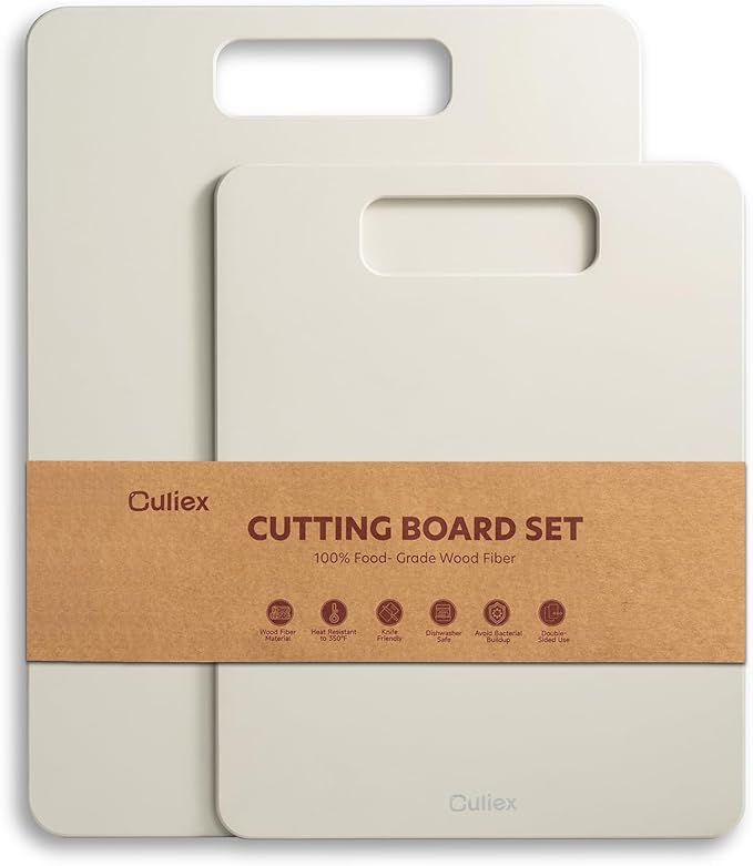 Wood Fiber Cutting Board Set of 2, Dishwasher Safe, Non-Toxic Cutting Board by Culiex