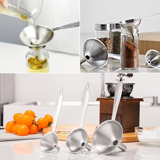 Small Funnels for Filling Bottles, Food Grade Mini Metal Funnel for - Image 2