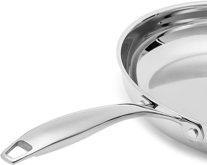 Amazon Basics 2-Piece Stainless Steel Induction Frying Pan Set, Oven Safe - Image 2