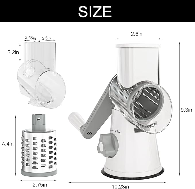 Cambom 5 in 1 Rotary Cheese Grater Hand Crank Cheese Shredder - Image 9