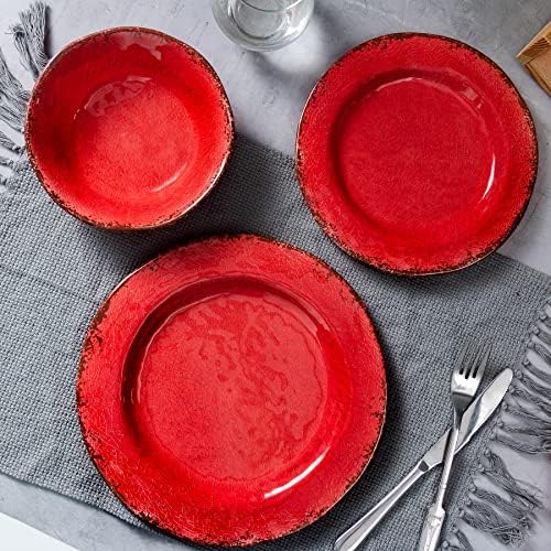 LEHAHA Vintage Melamine Pasta Bowls, Set of 6, 9.25 inch Large Salad