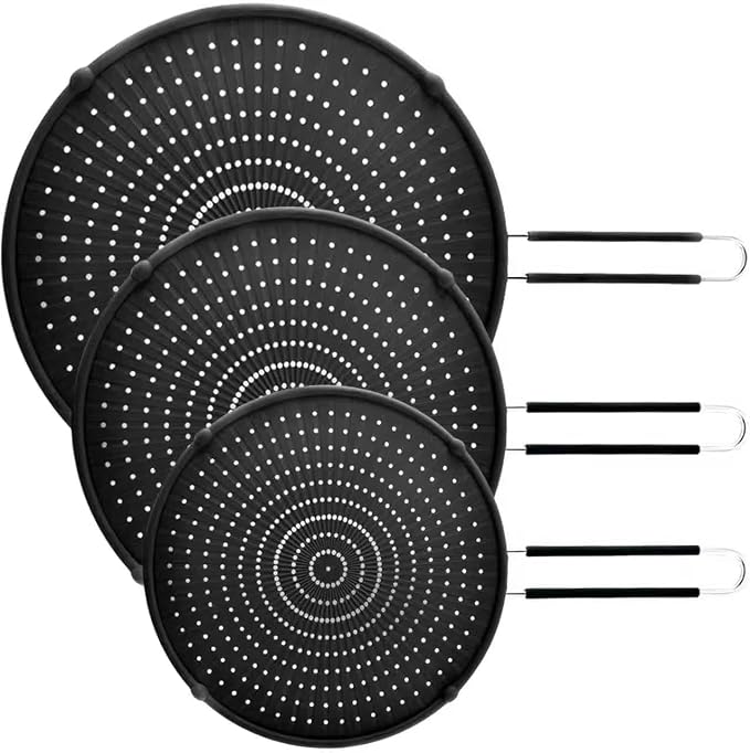 Silicone Splatter Screen for Frying Pan, Grease Splatter Guard, Heat-Resistant by Apidgrowth
