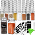 CycleMore 48 Pack 4oz Glass Spice Jars with Metal Caps and Shaker Lid