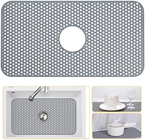 Bestjing Silicone Sink Protector, 26" x 14", Gray