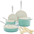 GreenLife Artisan Healthy Ceramic Nonstick, 12 Piece Cookware Pots and Pans Set by GreenLife