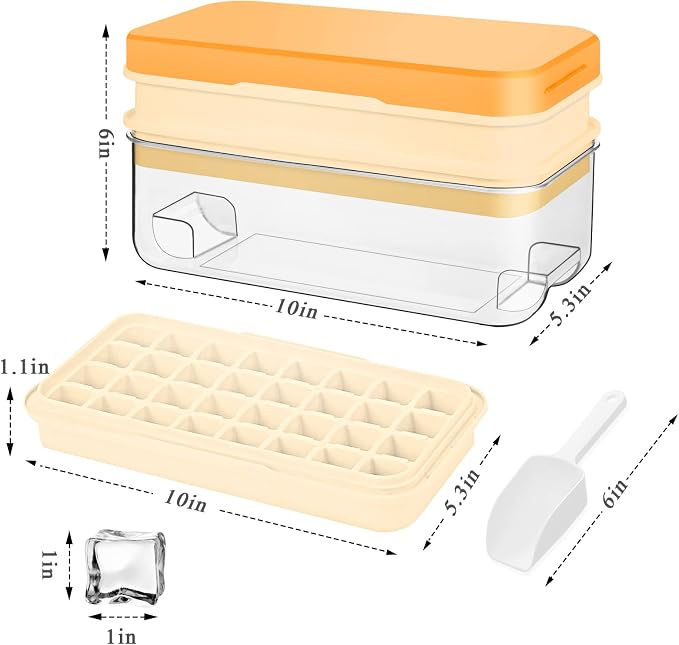 Ice Cube Tray with Lid and Bin, Ice Cube Pop Out Tray, Ice Cube Trays - Image 5