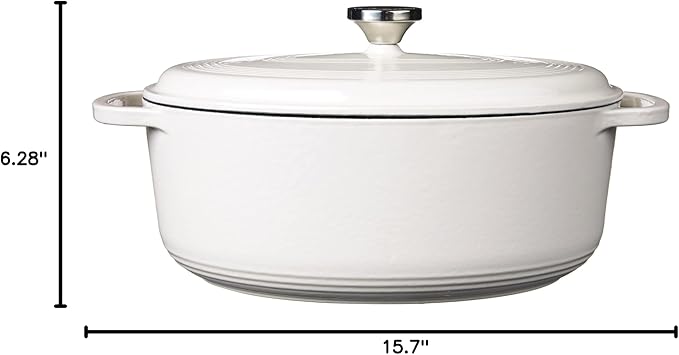 Lodge 7 Quart Enameled Cast Iron Oval Dutch Oven - Image 8