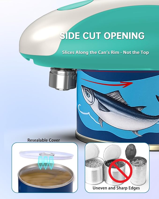 CIRCLE JOY Rechargeable Electric Can Opener, One-Touch Automatic Can Opening - Image 2