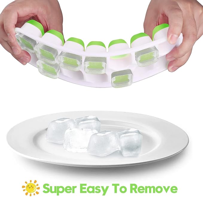 Silicone Ice Cube Tray, Jrisbo 4 Pack Easy-Release & Flexible 14-Ice Cube Trays - Image 2