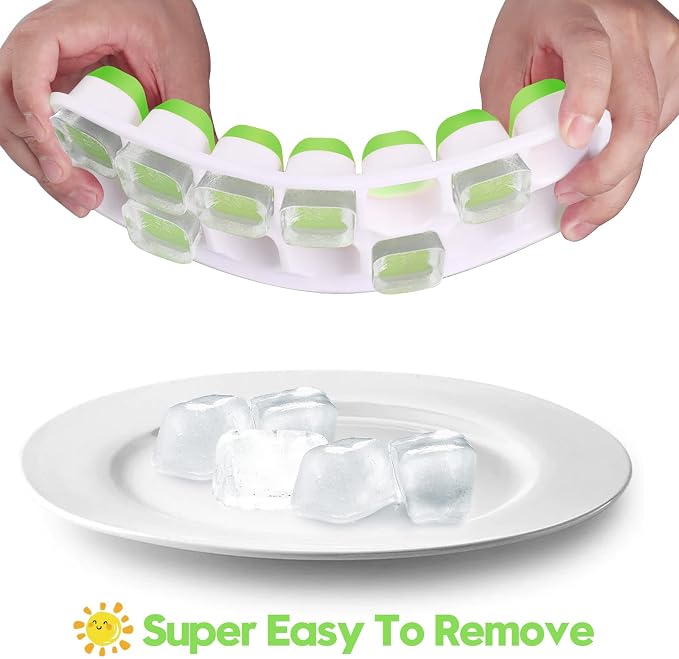 Silicone Ice Cube Tray, 4 Pack Easy-Release & Flexible 14-Ice Cube Trays - Image 2
