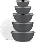 WHYSKO Stainless Steel Mixing Bowl Set, 10 Piece Stainless Steel Mixing Bowls by WHYSKO