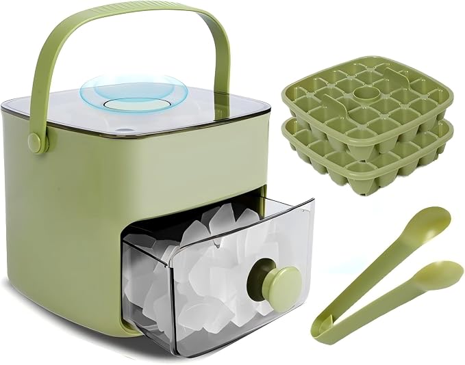 Ice Cube Tray with Lid & Bin Ice Maker Ice Trays by Unknown