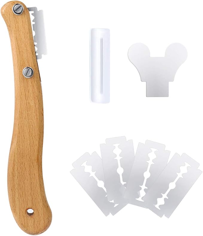 Healeved Bread Lame Dough Scoring Tool Van Wooden Handle 5 Blades, Creative by Healeved