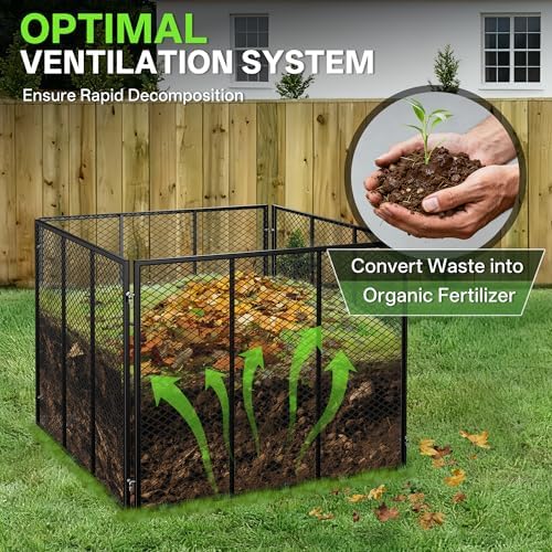Large 172 Gallon Metal Mesh Outdoor Compost Bin