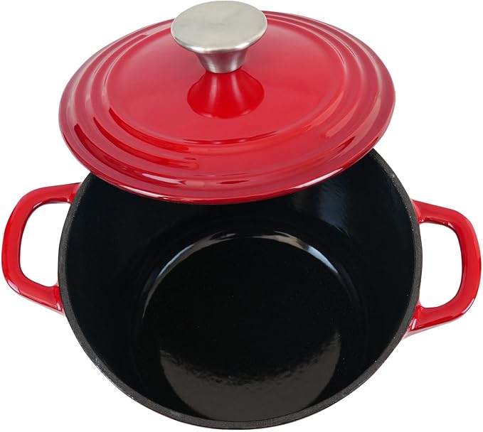 Flavehc Dutch Oven Pot with Lid 2.8 qt Cast Iron Dutch Oven - Image 8