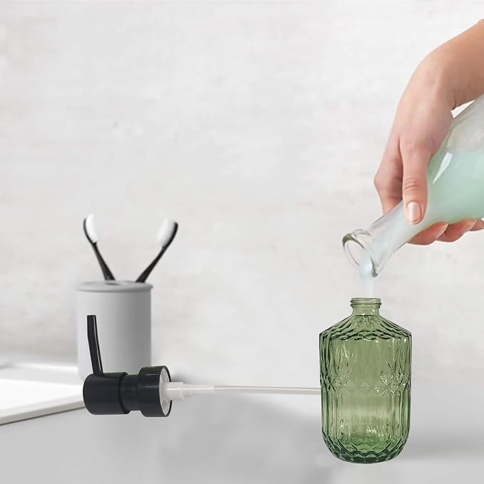 Green Glass Soap Dispenser - Image 3
