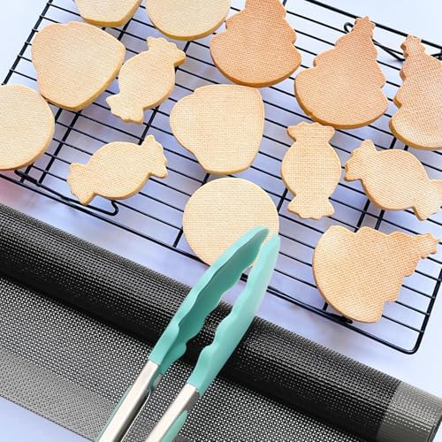 AMYONE Perforated Silicone Baking Mats, 2 PCS Gray Mesh Baking Mats