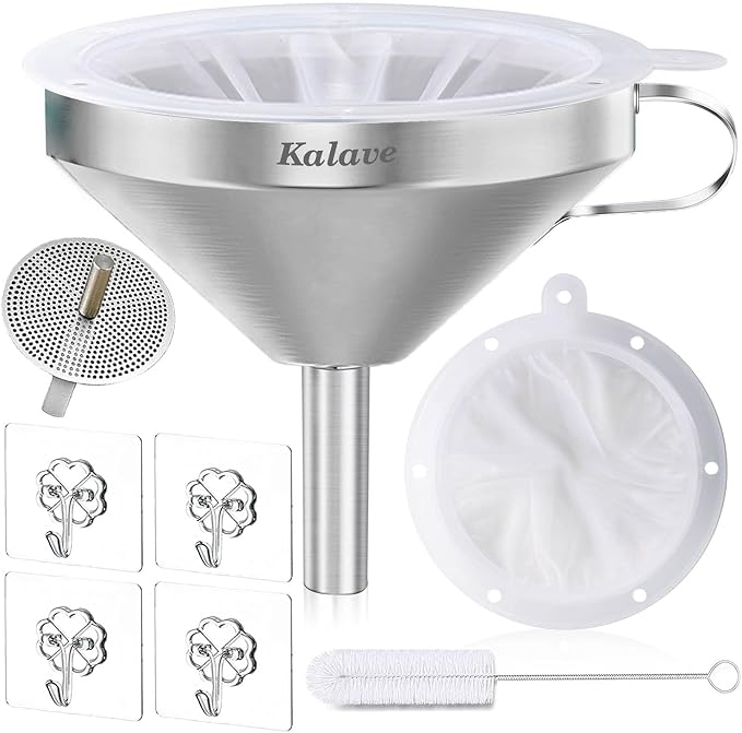 KALAVE Premium Stainless Steel Funnel, 5 Inch Food Grade Kitchen Funnels by Kalave