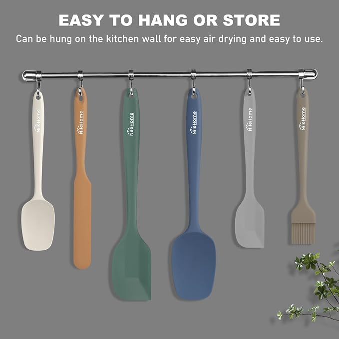 NileHome Silicone Spatula Set, 6 Pieces Food Grade Kitchen Utensils - Image 5