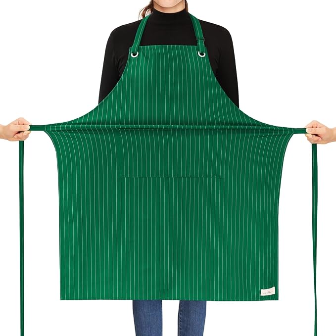ROTANET Stripe Stretch Apron for Men Women Chef Big and Tall Large Striped by ROTANET