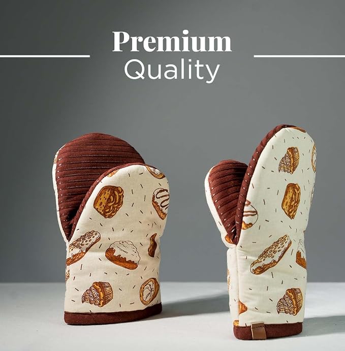 Folkulture Mini Oven Mitts Heat Resistant | Set of 2 Short Oven Mitts - Image 3
