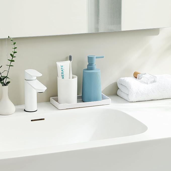 Small Soap Dispenser for Bathroom and Kitchen, Modern Farmhouse Striped Style - Image 2
