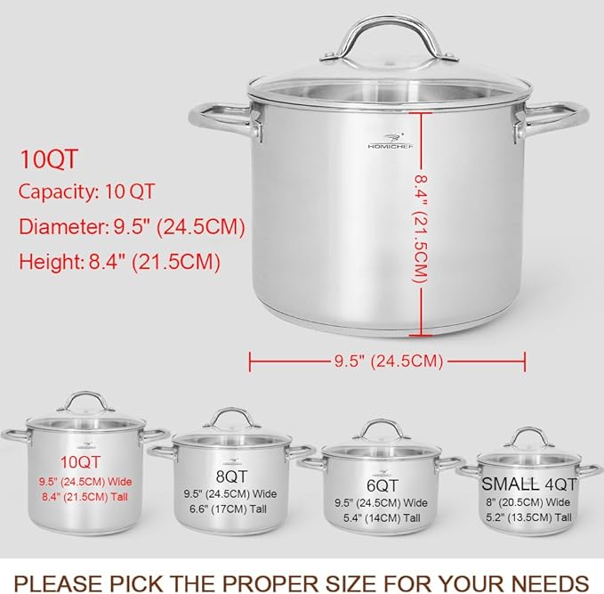 HOMICHEF 10 Quart Stock Pot - Image 4