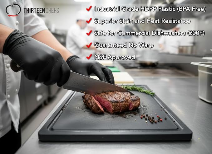 Thirteen Chefs Black Cutting Board - Image 4