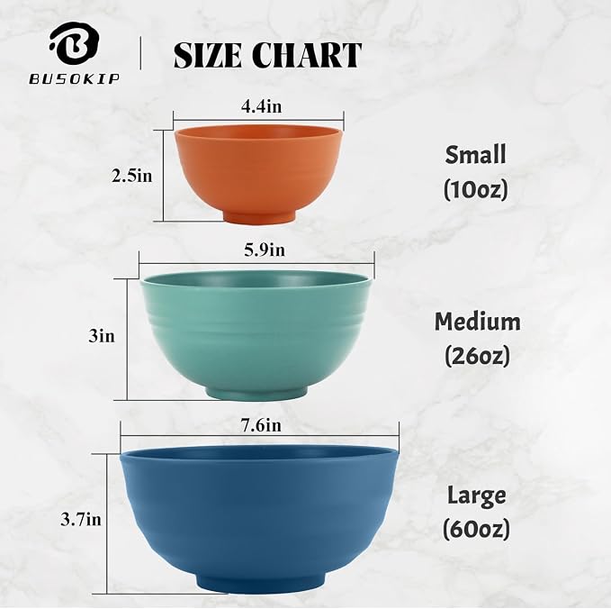 Wheat Straw Bowls, 10 OZ Snack Bowl Set of 8, Unbreakable Small Bowl, - Image 4