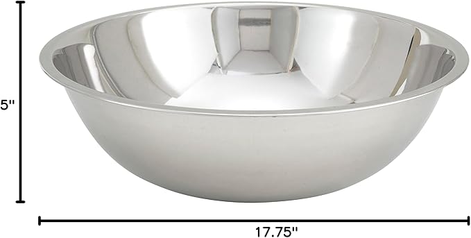 Winco 16 Quart Heavy-Duty Stainless Steel Mixing Bowl - Image 3