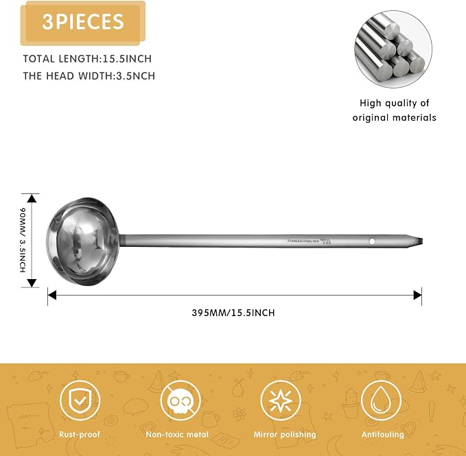 meekoo Stainless Steel Ladle Soup Handle Ladle - Image 2