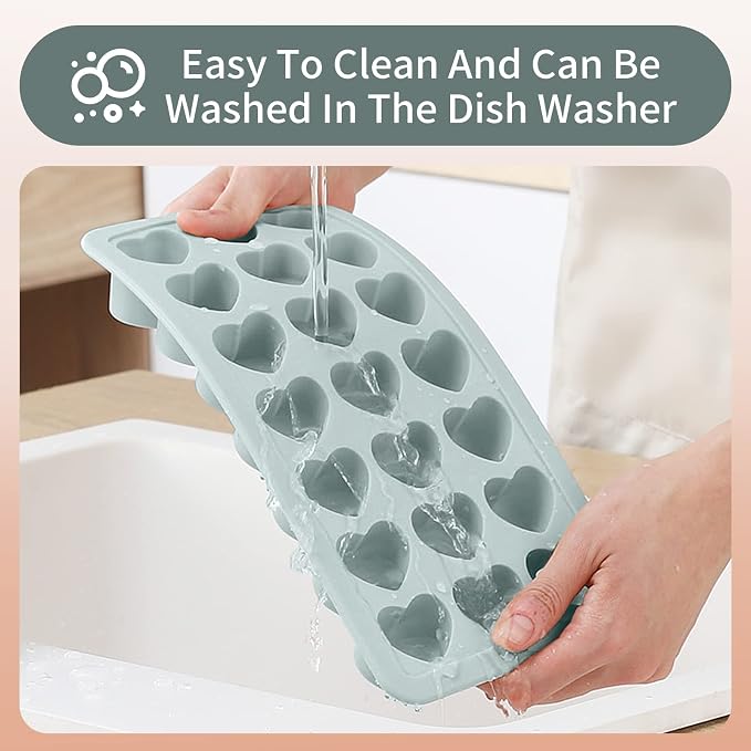 Heart Shape Ice Cube Tray, 21 Holes Silicone Ice Cube Mold - Image 5