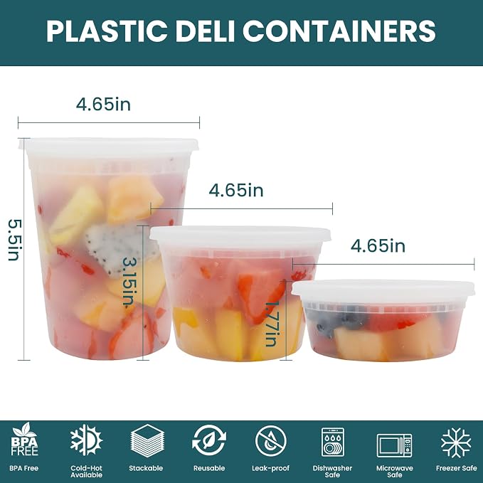 WGCC Deli Containers with Lids 48 Sets- Disposable Soup Containers 8oz - Image 5