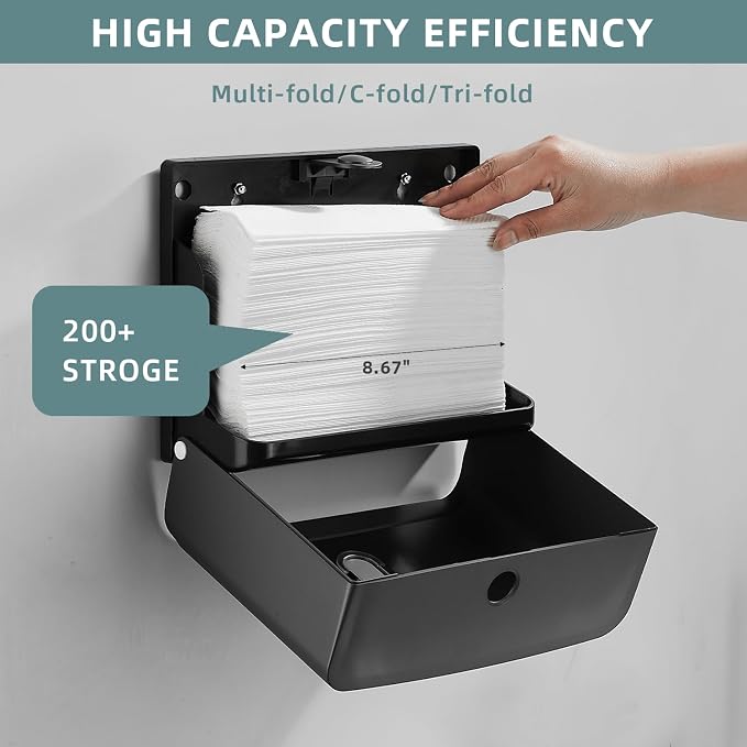 Paper Towel Dispensers Wall Mount: Multifold Z-Fold Paper Towel Holder - Image 3