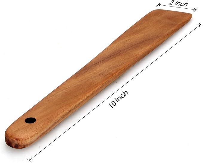 Flat Wooden Spatula for Kitchen Utensil Spurtle Kitchen Tool Turner Teak Wood - Image 5