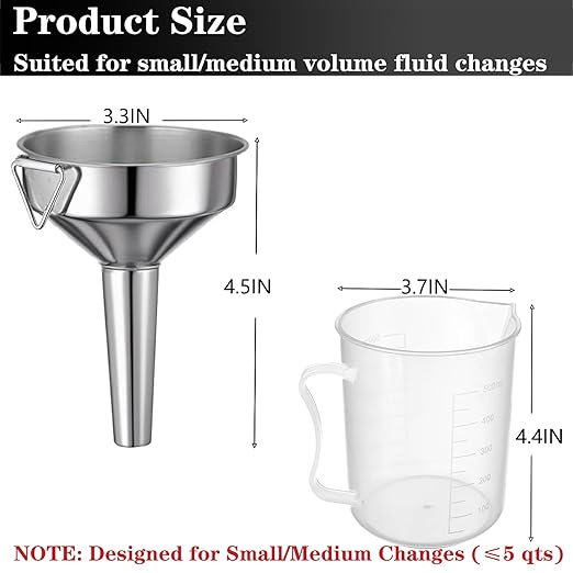 Steel Transmission Funnel for Automotive Use, Wide Mouth Oil Funnel - Image 2