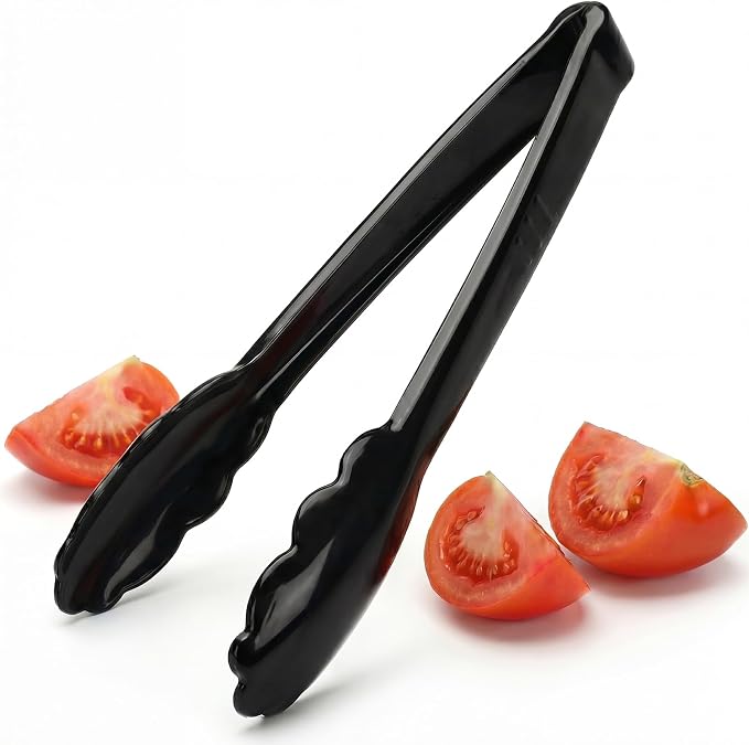 24 Pack Plastic Tongs for Serving, 9 Inch Disposable & Reusable Food Tongs by Unknown