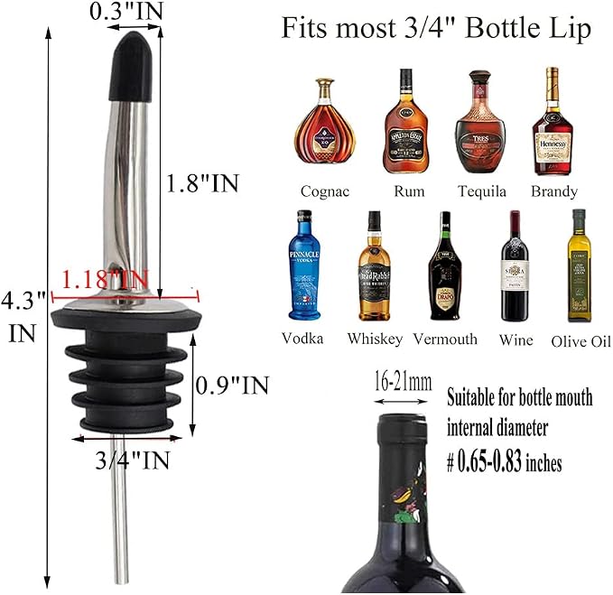 Pafusen 24 Pack Liquor Bottle Pourers, Liquor Pour Spout - Image 4
