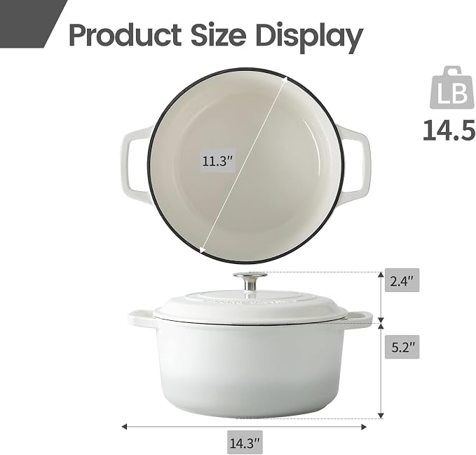 EDGING CASTING Enameled Cast Iron Dutch Oven Pot - Image 3