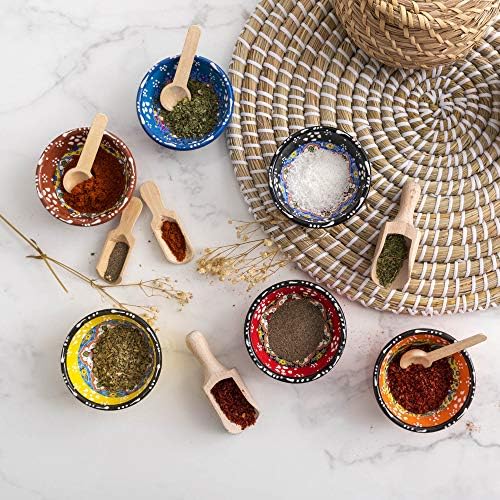 Turkish Ceramic Pinch Bowls Set of 6 – Small Dipping Bowls for