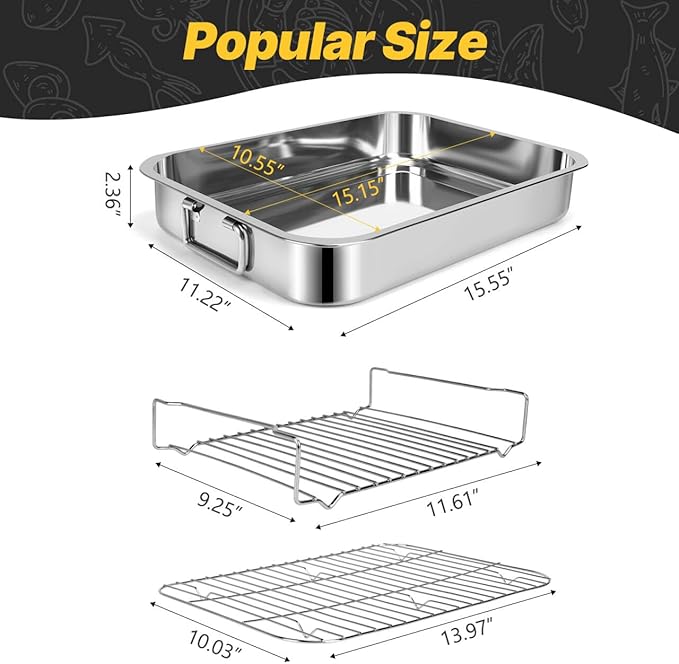 15.5" Stainless Steel Roasting Pans - Image 7
