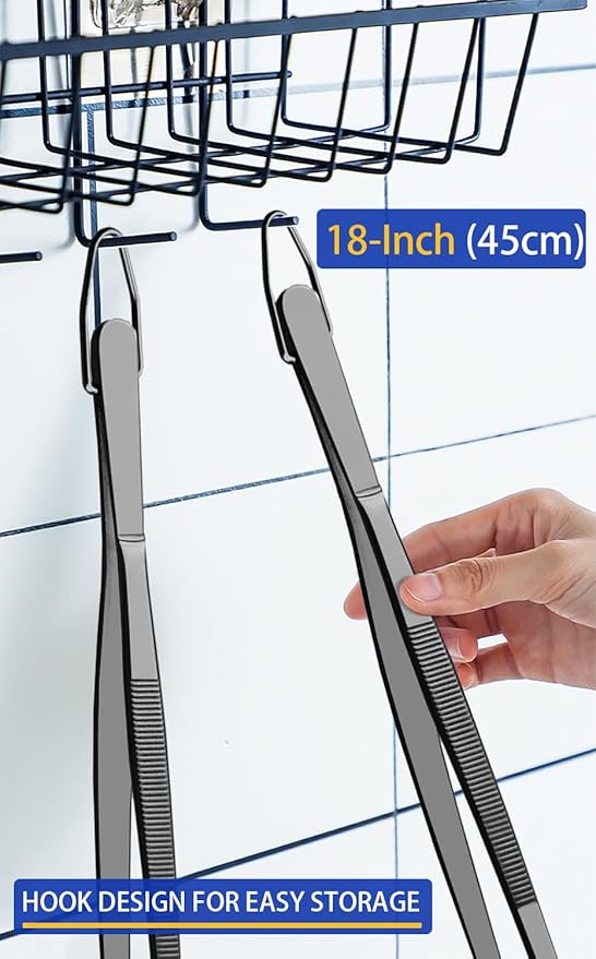 JETKONG 2 Pcs 18 Inch Stainless Steel Grill Tongs Heavy Duty Giant Tweezer Tongs - Image 7