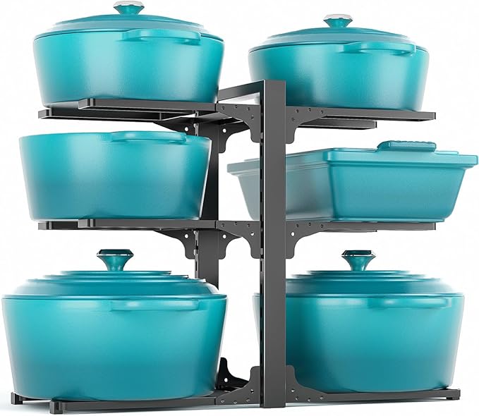 MUDEELA 6-Tier Pots and Pans Organizer under Cabinet, 13.78" Height Heavy Duty by MUDEELA