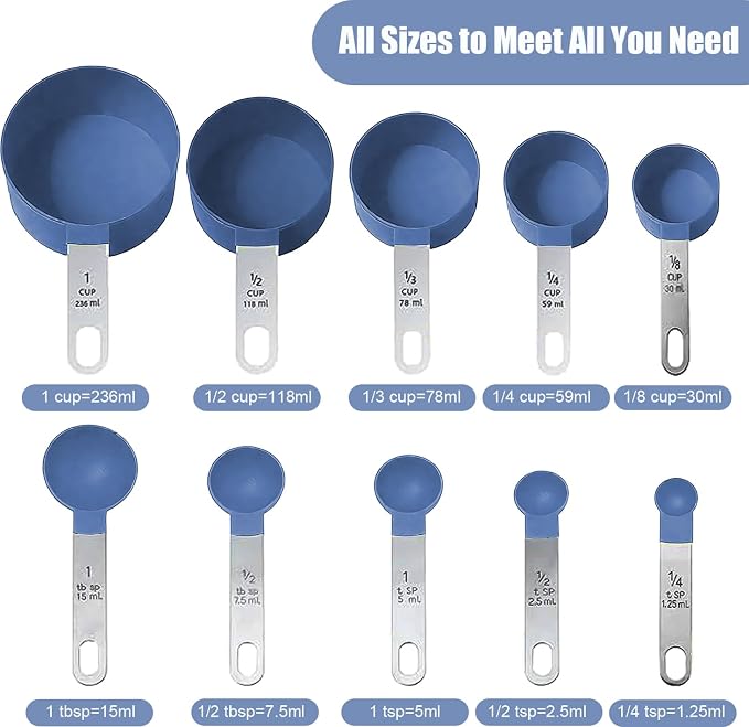 Measuring Cups and Spoons Set, 10-Piece Stackable Kitchen Tools - Image 3