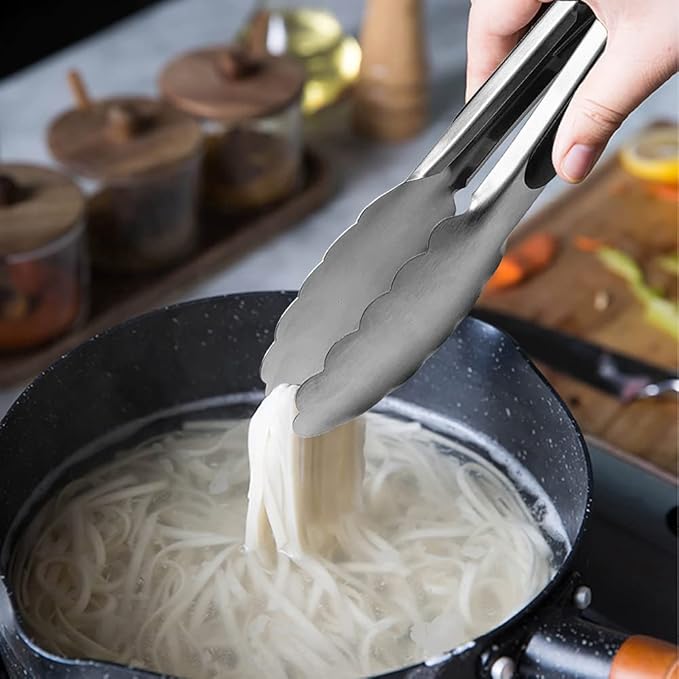 HINMAY Small Stainless Steel Serving Tongs 7-Inch Mini Food Tongs - Image 5