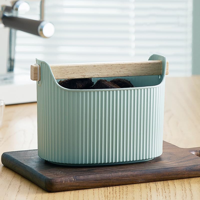Knock Box with Beech Wood Lid Large Capacity 7.48X5.11X3.93 Inch