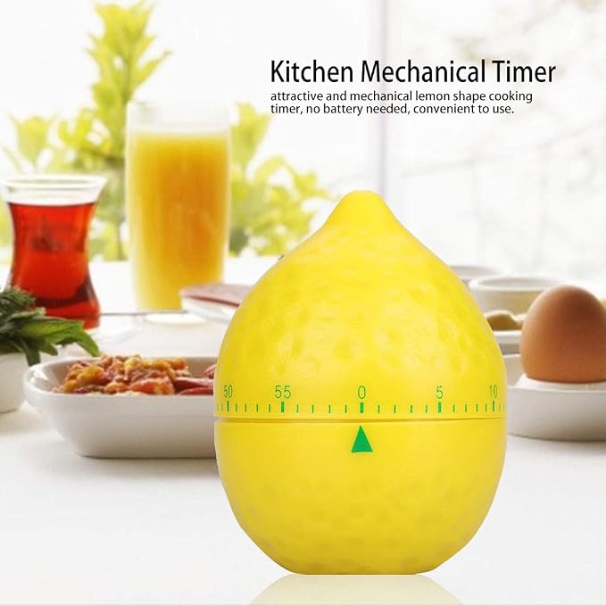 Lemon Mechanical Kitchen Timer, Cute Lemon Timer - Image 2
